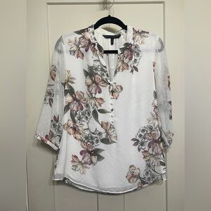 White Flowered Blouse
